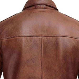 Best Quality <b>Men's</b> Genuine <b>Leather</b> Winter <b>Jacket</b> Breathable Quick Dry Warm Crew Neck Design Vintage Casual <b>Sherpa</b> <b>Lined</b> Zipper - Product Image 6