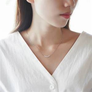 จี้เพชรโมอิสซาไนต์ทรงมาร์ควิส ขนาด 6.00 x 3.00 มม. น้ำหนัก 0.21 กะรัต ไม่มีสี ปราศจากนิกเกิล ตัวเรือนทองคำขาว 10K สำหรับงานแต่งงาน - Product Image 4