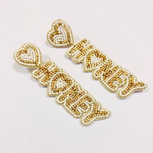 Pendientes colgantes de gota con cuentas de miel personalizados con cuentas de cristal de diamantes de imitación indios de moda 2025 para ropa de fiesta y ropa informal - Product Image 1
