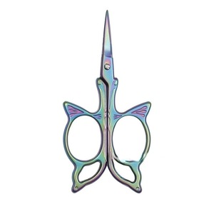1 paire de ciseaux papillon en acier inoxydable, ciseaux à broder pour la maison, ciseaux à manucure plaqués or - Product Image 4