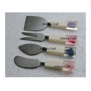 Outil de coupe de fromage de style tendance et couteau à beurre ensemble de couverts à manche en résine en acier inoxydable pour la cuisine à domicile au meilleur prix - Product Image 3