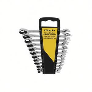 Juego de Llaves de Trinquete Combinadas Stanley de 12 Piezas, Herramienta Métrica Resistente con Módulo Plano para Uso Profesional - Product Image 2