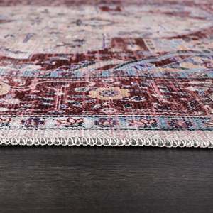 พรมลายเมดัลเลียนแบบเปอร์เซียสไตล์วินเทจแบบดั้งเดิมของเน็ตไลน์ โฮม ดีพอต ซักด้วยเครื่องได้ เหมาะสำหรับห้องนั่งเล่น-RW1008 - Product Image 2