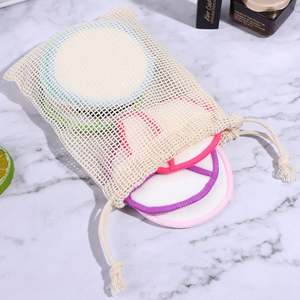 Bolsas de malla de algodón beige ecológicas de 20*25cm con cordón, personalizables con logo, reutilizables para frutos secos, frutas, productos, regalos, sacos antipolvo de tela, bolsas antipolvo para yoga - Product Image 3