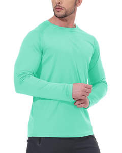 Camiseta Deportiva Casual para Hombre, Cuello en V, Manga Larga, Tejido Twill de Poliéster/Algodón, Transpirable, de Secado Rápido y Ecológica - Product Image 2