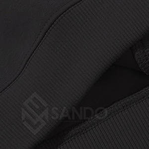 เสื้อกันหนาวลำลองสำหรับผู้ชายผ้าคอตตอน100% แห้งเร็วและกันลมพร้อมโลโก้พลอยเทียมและลวดลายสีพื้น - Product Image 4