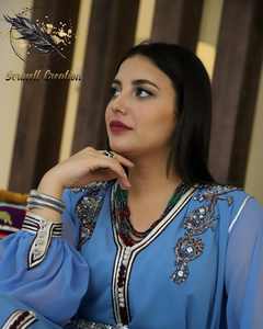 Caftán marroquí Cerulean elegante bordado a mano transpirable Georgette tela Casual vestido muy encantador ODM tradicional musulmán - Product Image 5