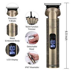 Kit de toilettage sans fil étanche à lame en T pour hommes, tondeuse à barbe et tondeuse à cheveux, ensemble de tondeuses pour le corps et le nez - Product Image 6