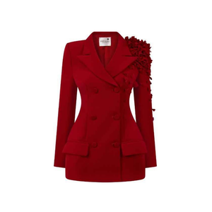 La chaqueta violeta más vendida para mujer, ropa, Chaqueta de traje con poliéster/algodón con bordado a mano, Technics, marca THESOUL - Product Image 1