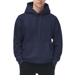 Sweats à capuche pour hommes 100% coton, basiques unis, polaire épais, fournisseur en gros, logo personnalisé OEM, vêtements décontractés, qualité supérieure, sweats à capuche à enfiler - Product Image 1