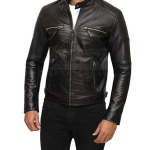 Vêtements pour hommes vente chaude veste en cuir pour hommes nouvelle mode veste en cuir pour hommes veste en cuir coupe-vent - Product Image 4