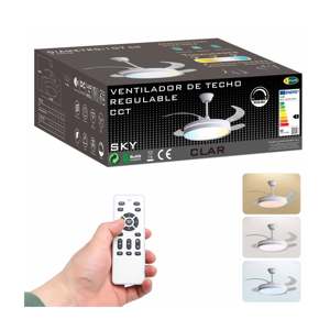Ventilateur de plafond LED à température de couleur réglable 107 cm (blanc) - Product Image 1