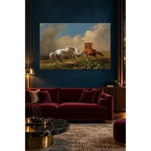 Fida Rudolf Koller Chevaux agités avant la tempête Impression sur toile - Product Image 3