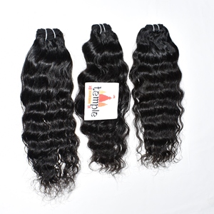 ผมต่อสีธรรมชาติแท้สำหรับผู้หญิงผมสีดำมัดเป็นลอนคลื่นลึกผมคนไม่ผ่านกระบวนการผมต่อ - Product Image 3