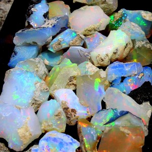 Lot De 80 Carats D'opale Brute éthiopienne – Cristaux Naturels Non Traités – Qualité Feu