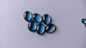 Fine Qualité Naturel Londres Bleu Topaze Ovale 7X9mm Cabochon Lâche Dos Plat Bleu Topaze Facette Gemme En Gros Lot Pour Bijoux - Product Image 5