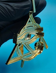 Luxury Style VVS Moissanite <b>Diamond</b> Iced Out Hip Hop Pendant <b>Necklace</b> With Gold Plated 925 Silver Eyes Of Horus At Low Price - Product Image 4