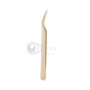 Pinzas de pestañas de precisión chapadas en oro para técnicos de extensión de pestañas de salón Pinzas de pestañas recubiertas de oro para salón de belleza - Product Image 6