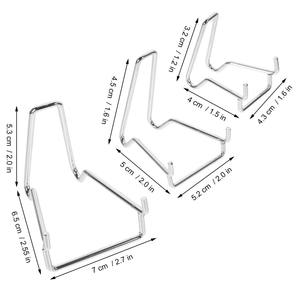 Ensemble de supports d'affichage chromés argentés chevalets en métal pour cadres photo tirages d'art livres assiettes et utilisation décorative de table - Product Image 4