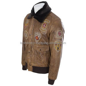 Chaqueta de cuero con cremallera para hombre, chaqueta de piel auténtica con bolsillos laterales, nueva moda - Product Image 4