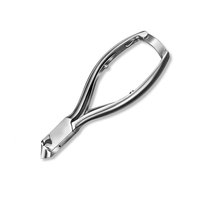 Coupe-ongles professionnels de luxe en acier inoxydable de qualité supérieure, robustes, à ouverture large, lame incurvée, double lame pour ongles