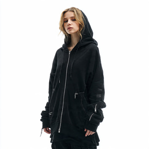 Sudadera con Capucha de Forro Polar Grueso para Mujer, Sudadera con Capucha de Invierno Cálida con Hombros Caídos y Cierre Doble para Hombre - Product Image 1