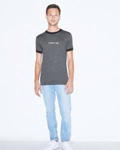 Pour le t-shirt unisexe Next Level Ringer Jersey S HTHR GRIS/NOIR avec motif imprimé - Product Image 1