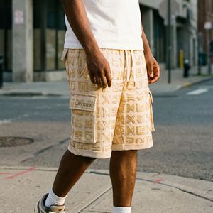 Pantalones Cortos Cargo de Algodón Sólido para Hombre, Estampado Puff, Estilo Urbano, Ajuste Holgado, Desgastado, Gimnasio, Casual, Fabricante, Venta al por Mayor, OEM - Product Image 5