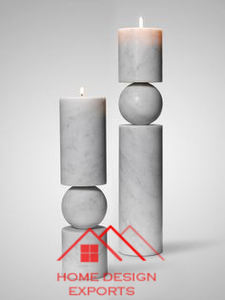 Pilar de mármol gris y dorado para mesa de velas, decoración votiva, soporte de luz en T, mesa, decoración de boda y decoración de mesa - Product Image 6