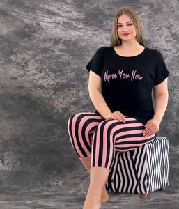 Conjunto de Pijama Capri de Viscosa para Mujer, Talla Grande, Estampado Floral, Manga Corta, Ropa de Estar en Casa - Product Image 4