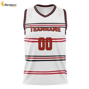 Camiseta de baloncesto Reversible personalizada con logotipo de diseño de talla grande en color estampado por sublimación en blanco OEM - Product Image 6