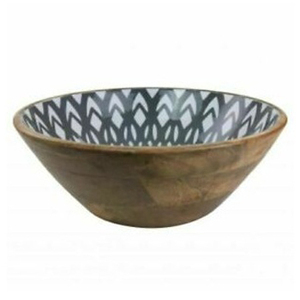 Minimalistic Decorative Enamel Handmade Design Mango Wood <b>Dinnerware</b> Salad Server Kitchen Food Serving Bowl - Product Image 6