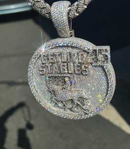 Bijoux de bus 3D brillants personnalisés pour hommes, testeur de diamants de passage de Moissanite VVS, pendentif boule 3D plaqué glacé - Product Image 6