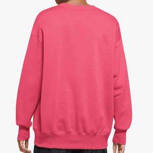 Ventes en gros de sweats à capuche pour femmes en coton molletonné de haute qualité, couleur rose unie, logo personnalisé imprimé, col rond, sans manches - Product Image 4