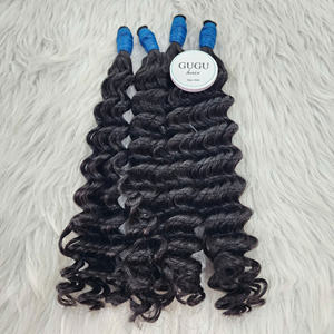 Orient Fashion Cheveux vietnamiens vierges non traités, Deep Wave, en vrac, pour tresses bohèmes, Super Double Drawn, Double Weft - Product Image 6
