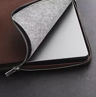 Housse d'ordinateur portable professionnelle moderne et personnalisable en cuir PU, légère, imperméable, portable, design de voyage, compatible MacBook Pro et téléphone