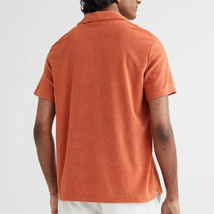 เสื้อถักระบายอากาศสำหรับผู้ชายผ้าฝ้าย100% ทึบพิมพ์โลโก้ได้ตามต้องการ - Product Image 2