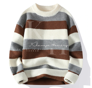 Suéteres de punto multicolor para hombre Tela transpirable Ropa de exterior de manga larga con logotipo frontal personalizable Precio - Product Image 6