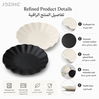 Assiette à dessert en céramique style américain festonnée de 7 pouces, durable et écologique, pour café, restaurant, hôtel - Vente en gros