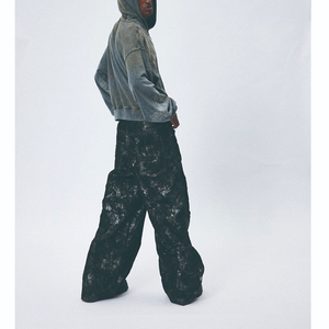 Sudadera con Capucha Corta Personalizada, Estilo Cuadrado, Tejido French Terry, Estampado Digital, Gruesa, con Pedrería, Lavado Ácido, Cierre de Cremallera - Product Image 5