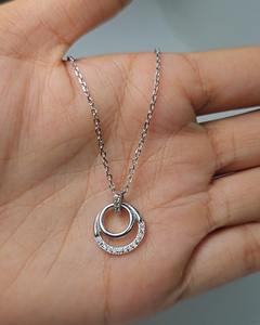 Offres Spéciales grand cadeau pour les femmes-collier réglable avec fermoir mousqueton-argent sterling zircon cubique 925 ARGENT - Product Image 1