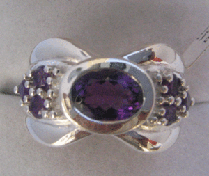 Shah Gems 925 Sterling Silver Fine Jewelry Natural Amethyst <b>Ring</b> for Women Rhodium Everyday Wear Garnet/<b>Opal</b> Elegant Stylish - Product Image 1