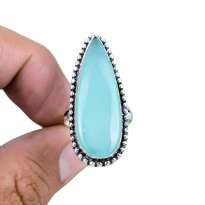 925แหวนดีไซเนอร์เงินสเตอร์ลิงเครื่องประดับ925ของขวัญแต่งงานทำด้วยมือแหวนพลอยสปินเนอร์แหวน Chalcedony - Product Image 1