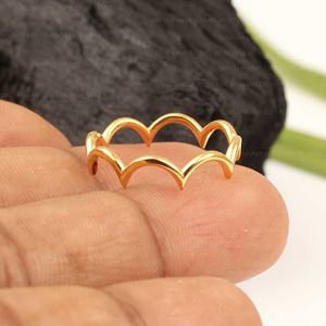 Trendy Minimalist 925 Sterling <b>Silver</b> <b>Crown</b> Ring 18K Gold Plated Eternity Vermeil Daily Wear Fine Stacking Jewelry Wedding Party - Product Image 4