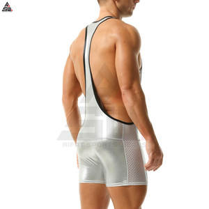 Ventes chaudes, haute qualité, sur mesure, décontracté, tricoté, 100% coton, unisexe, justaucorps de lutte, conception OEM, sublimé - Product Image 3