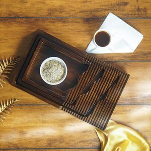 ถาดเสิร์ฟไม้ CNC คุณภาพสูง งานแฮนด์เมด ตกแต่งธรรมชาติ พร้อมจำหน่าย คุณภาพดีที่สุด - Product Image 1