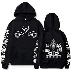 Professional Men's Women's <b>Anime</b> Solid 100% Cotton Oversized <b>Hoodies</b> Winter Sweatshirt Pullover Tops XS Embroidered Fabric - Product Image 5