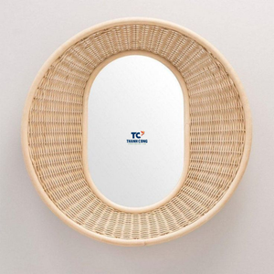 100% écologique bohème Design rotin miroir tenture murale à la main au Vietnam nouvelle décoration de la maison en gros pas cher prix - Product Image 4