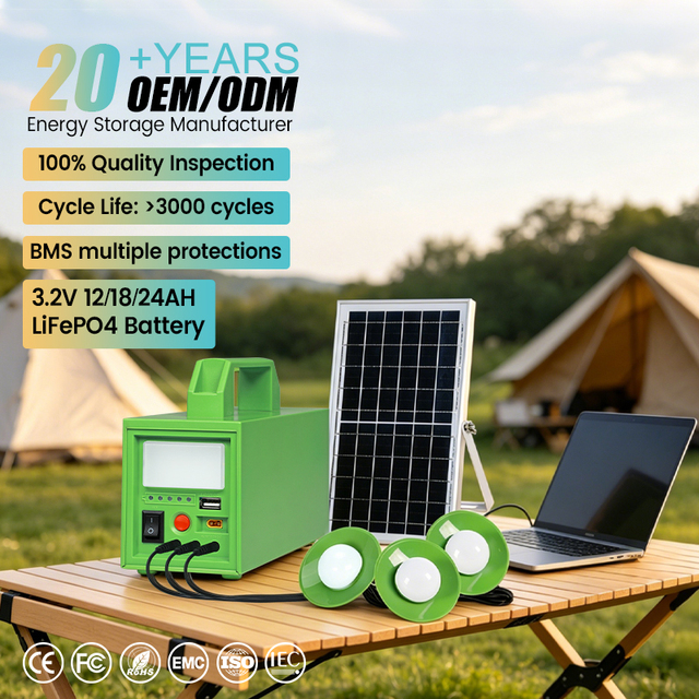 Solarthon Complete Off-Grid Solar Kit 20W/40W/60W MPPT Controller LiFePO4 Battery Home Solar Energy System