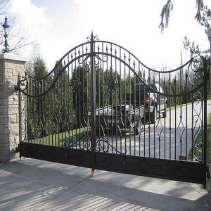 Portails en fer forgé décoratifs fabriqués au Vietnam avec finition enduite de poudre et motifs personnalisés pour un accès extérieur élégant - Product Image 6